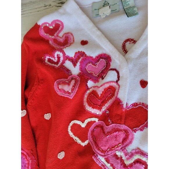 Design options Philip Jane Gordon Valentine's heart cardigan red white - Picture 8 of 14
